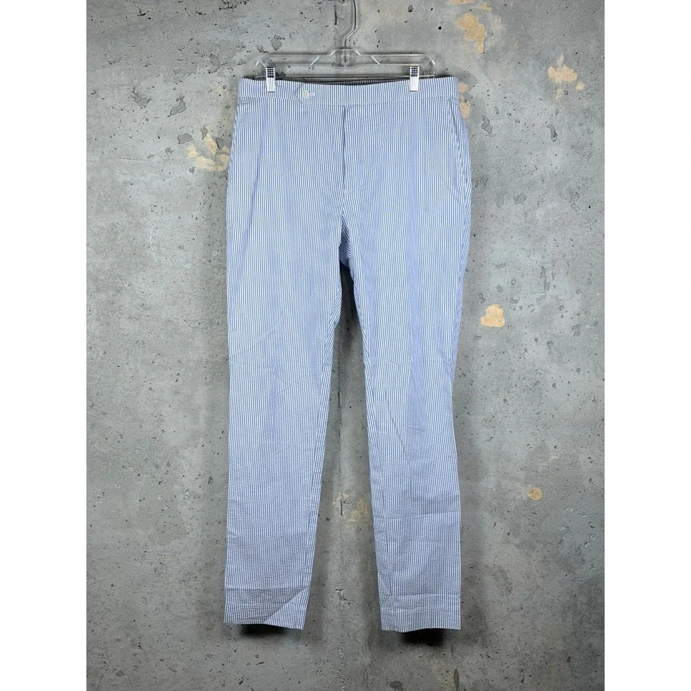 Polo Ralph Lauren Seersucker Pants Mens 36x34 Blue White Striped Skinny Leg Golf